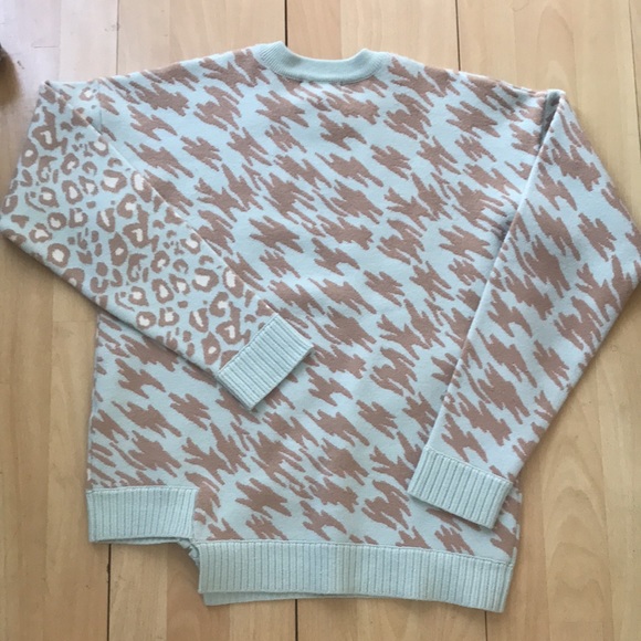 Opening Ceremony Glacier Blue Animal Zip Sweater - Picture 12 of 12